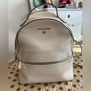 Michael Kors Cream Leather Backpack